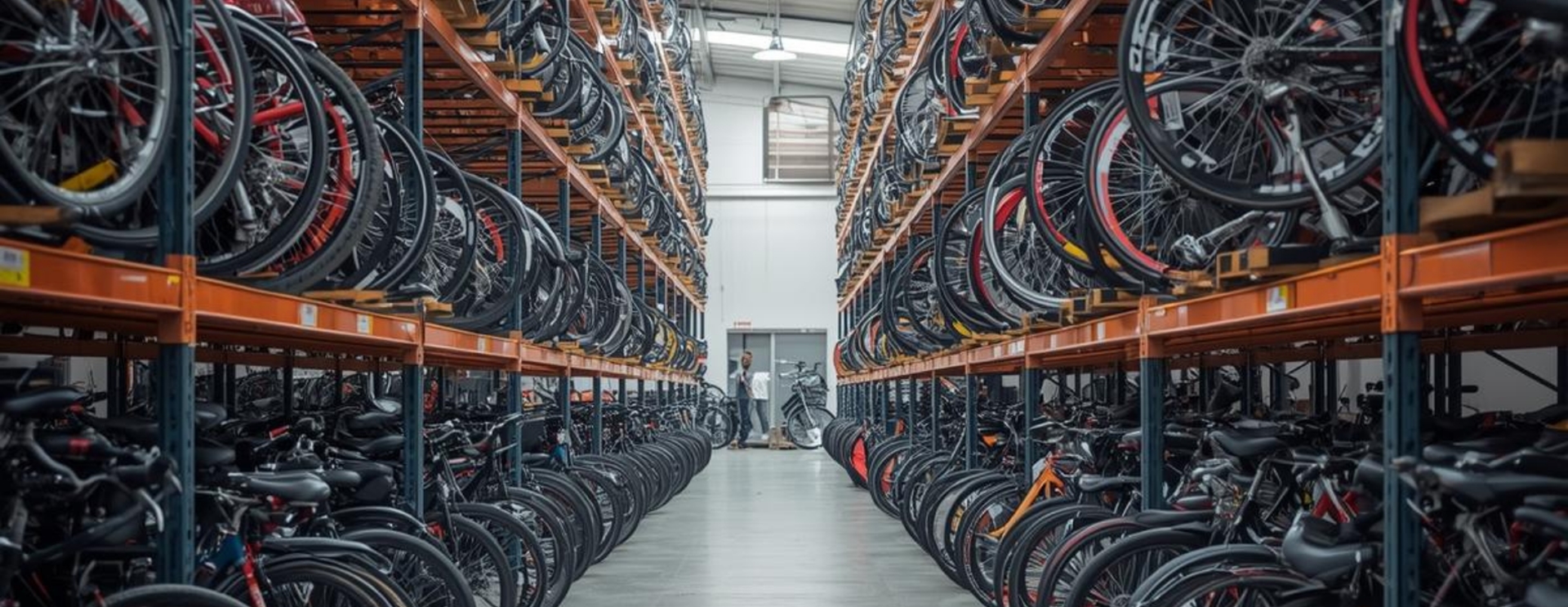 Pracownik magazynu z rowerami elektrycznymi